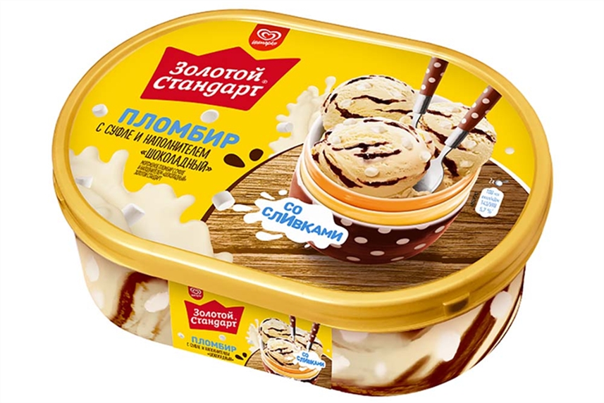 Мороженое Золотой Стандарт пломбир суфле шоколад 475г